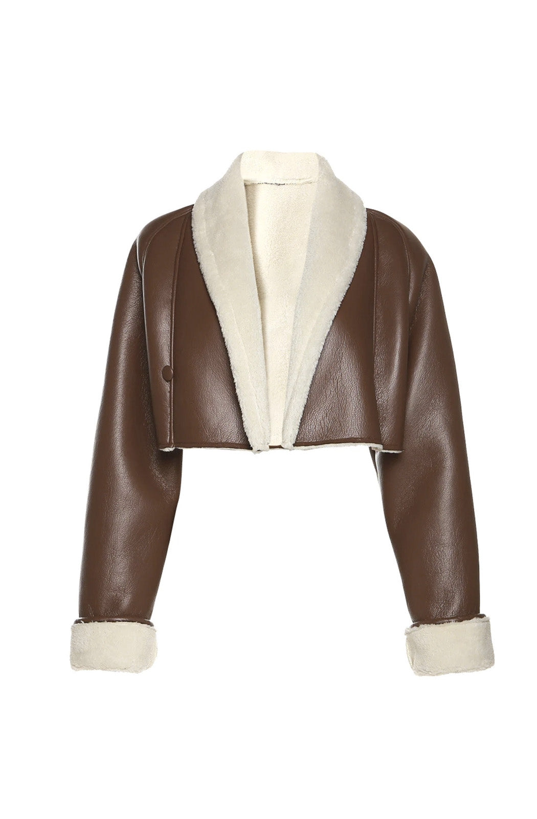 Cropped leather jacket