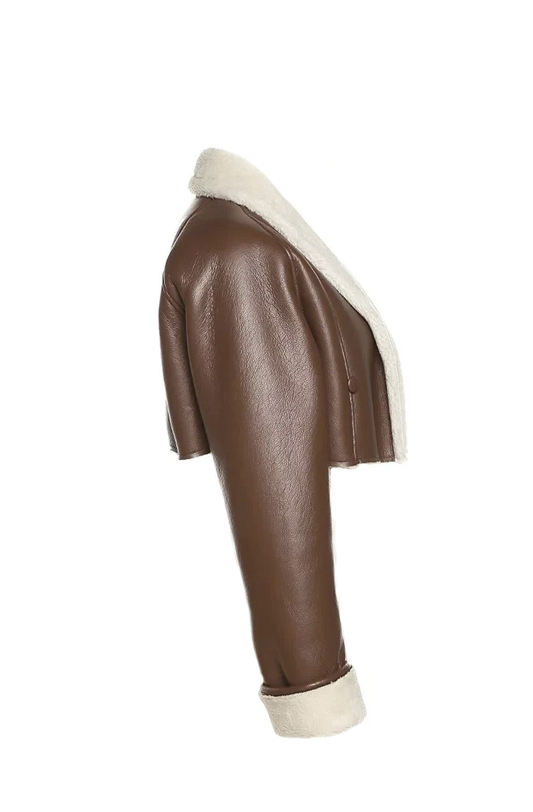 Cropped leather jacket