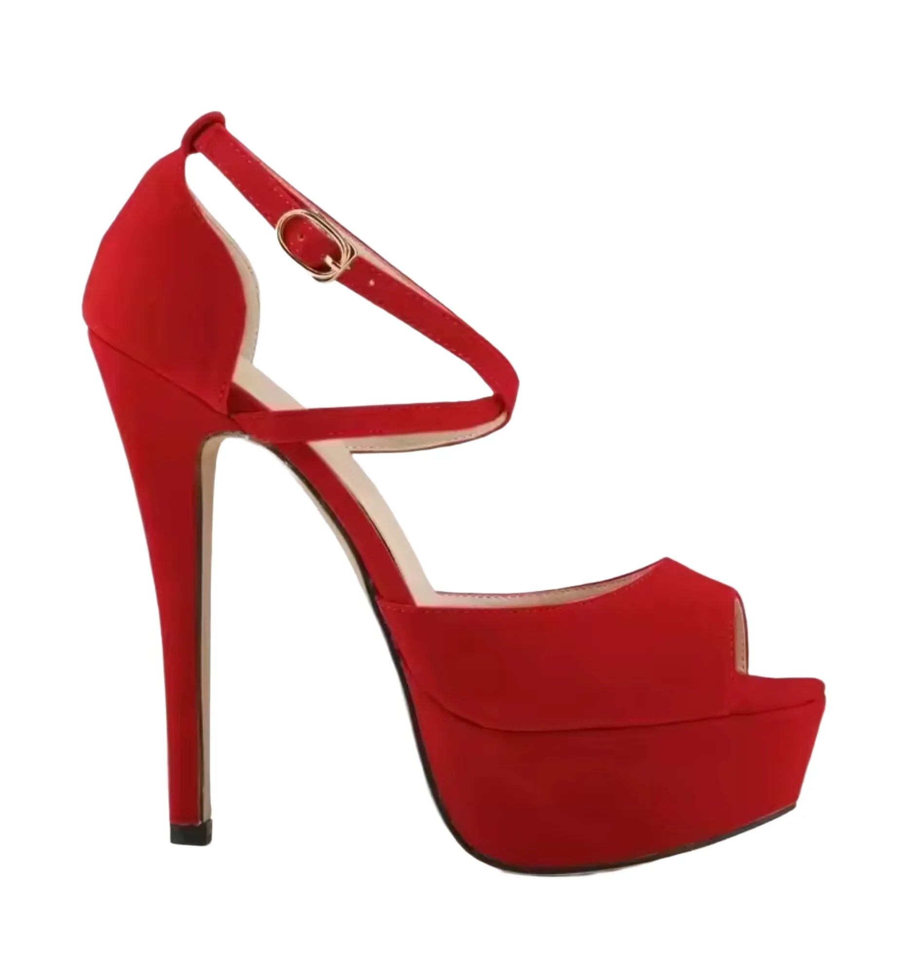 Red high-heeled sandal 