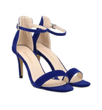 Pair of blue high-heeled sandals 