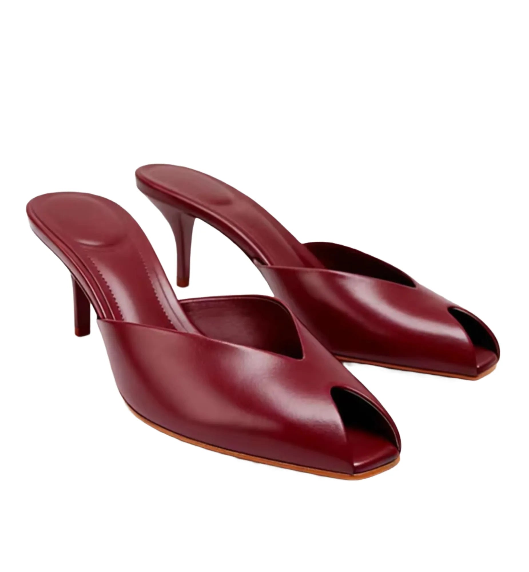 Pair of red high-heeled shoes