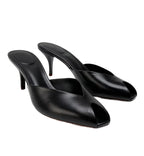 Pair of black high-heeled shoes