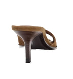 Brown high-heeled sandals