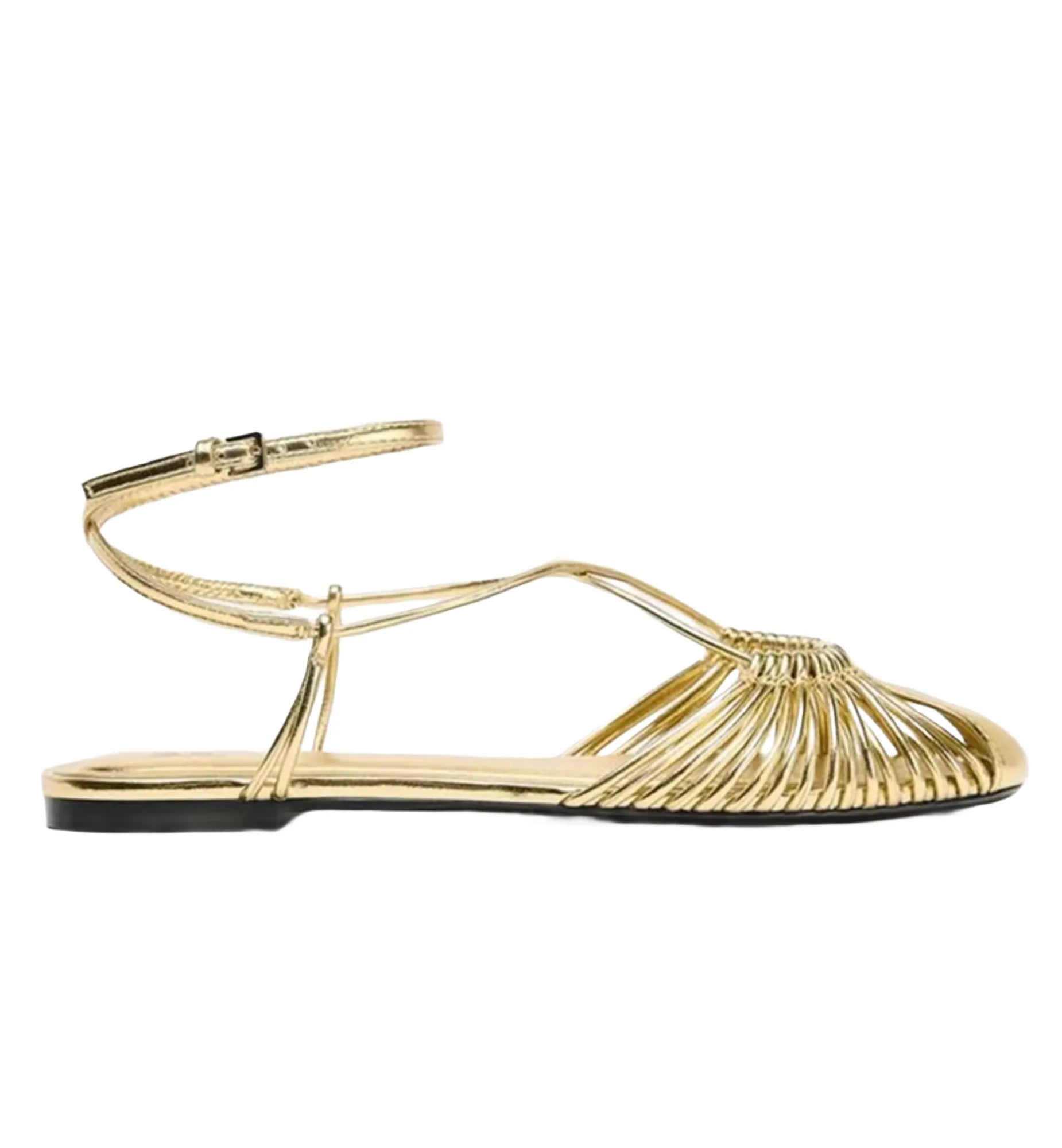 Gold sandal with thin straps 