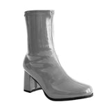 Gray ankle boots with block heels