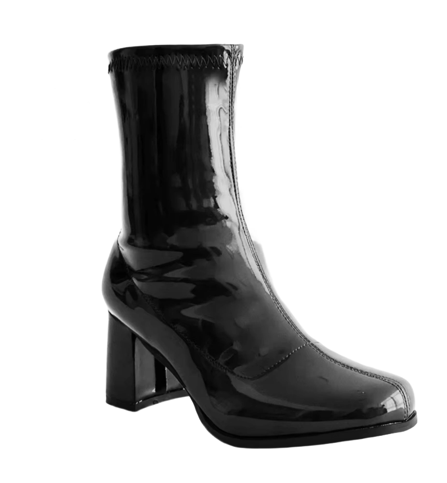 Black patent leather boot
