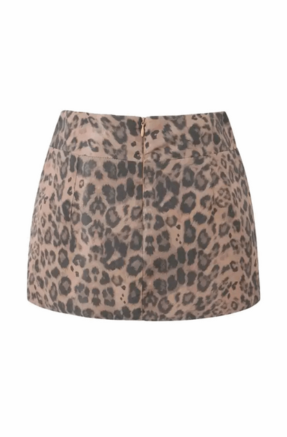 Leopard skirt and crop top set