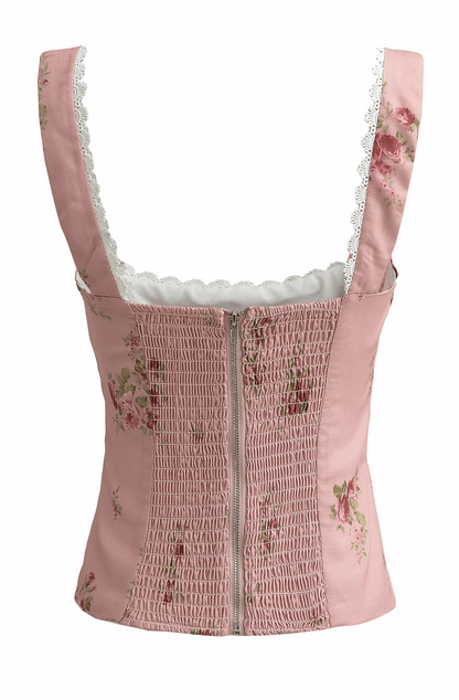 Lace trim corset