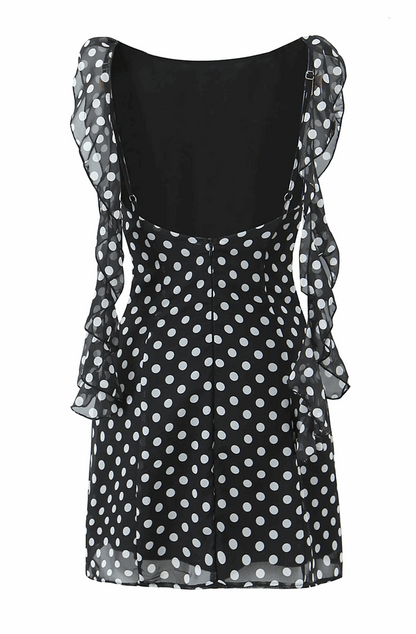 Polka dot white and black dress
