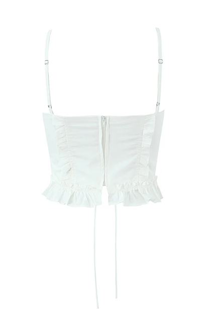 White corset crop top