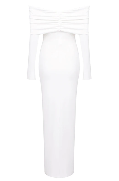 Off the shoulder long sleeves maxi dress