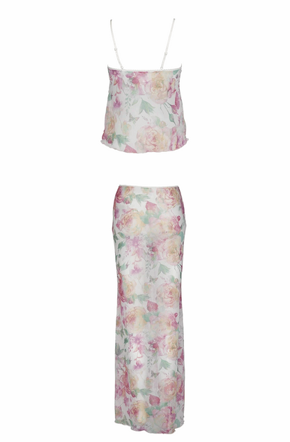 See through top and skirt cover up set