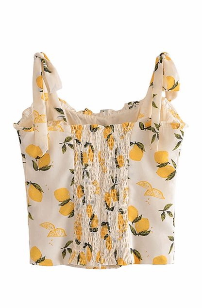 Lemon printed crop top
