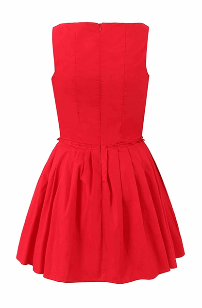 Red skater mini dress