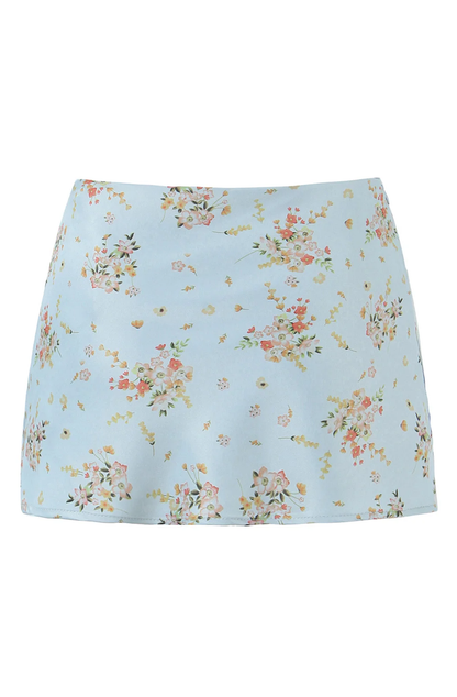 Floral print mini skirt