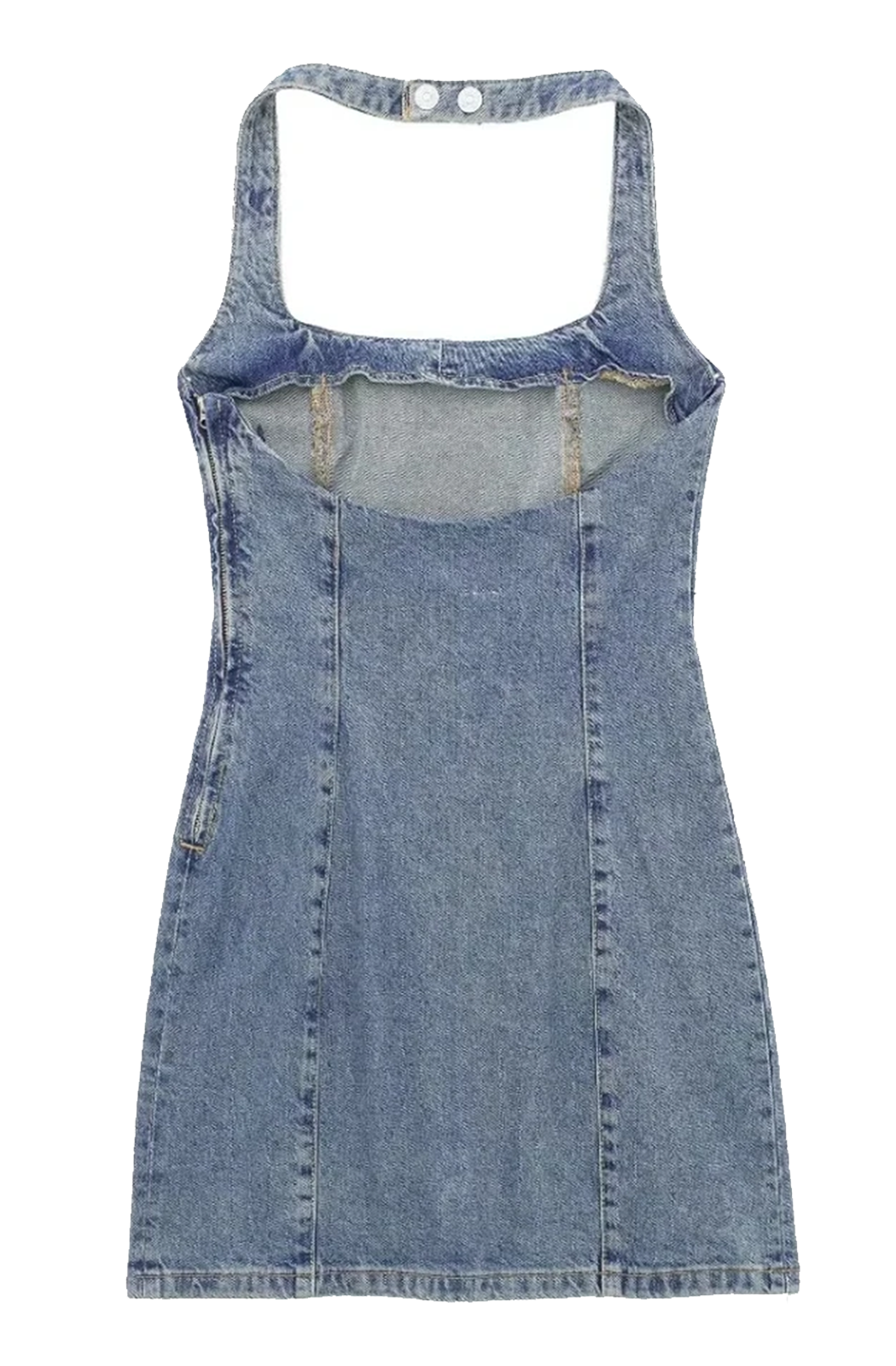 Denim halter neck dress