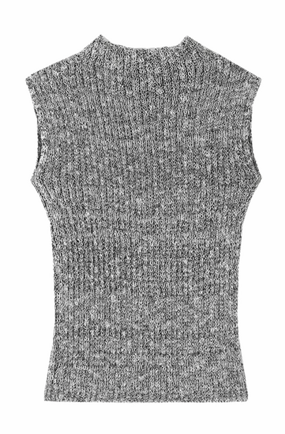Rosette sleeveless knit top
