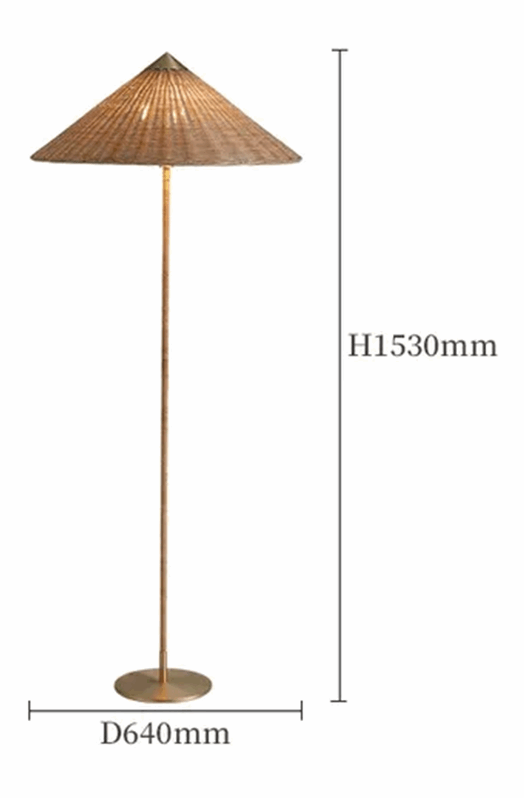 Chinese hat floor lamp