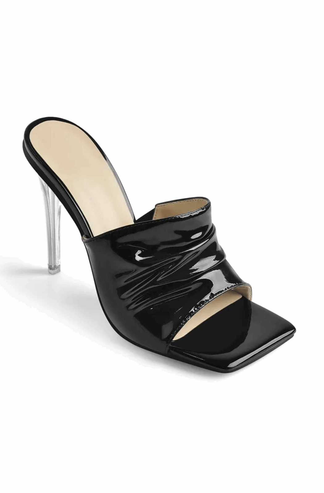 Square open toe heeled sandals