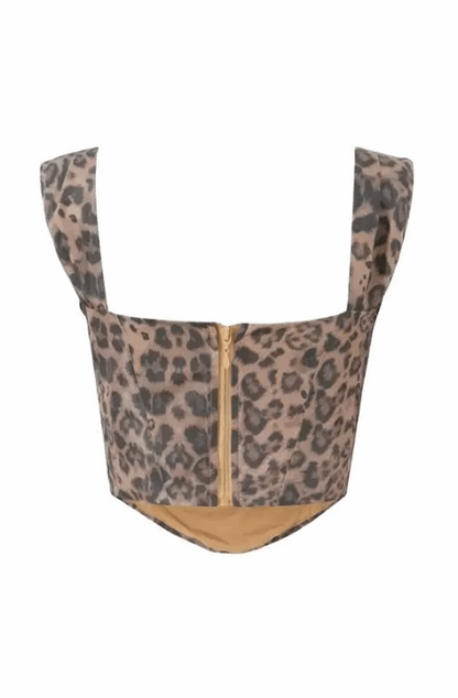 Leopard skirt and crop top set