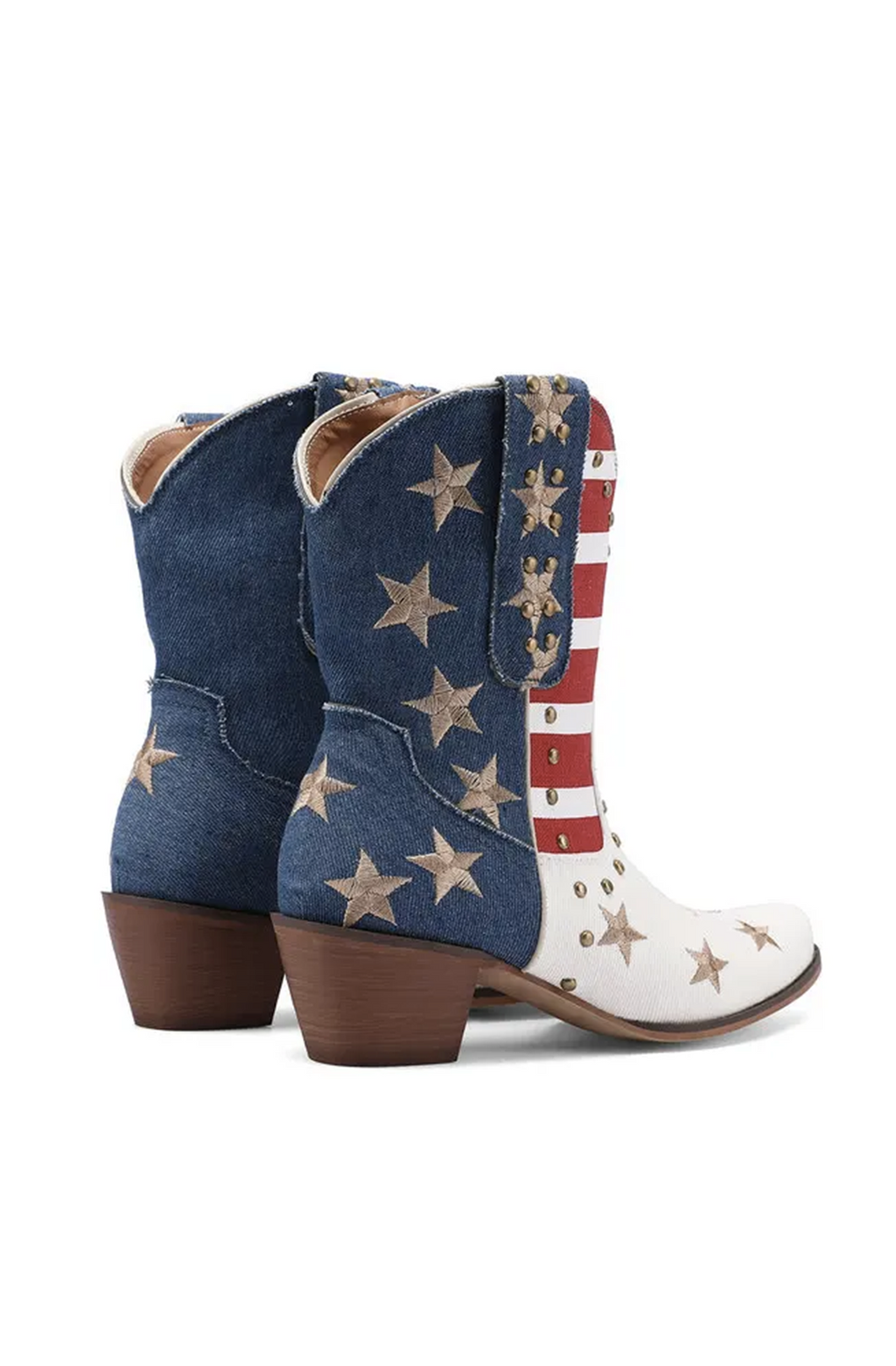 American flag western ankle boots