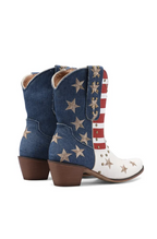 American flag western ankle boots