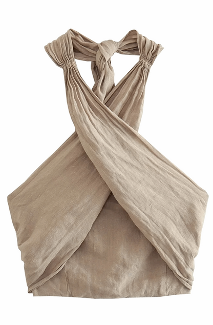 Tied halter neck crop top