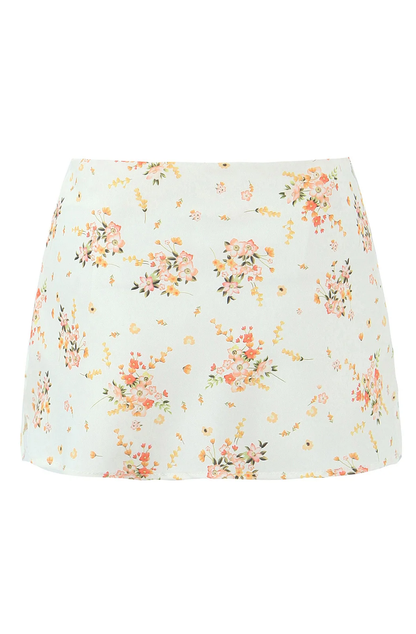 Floral print mini skirt