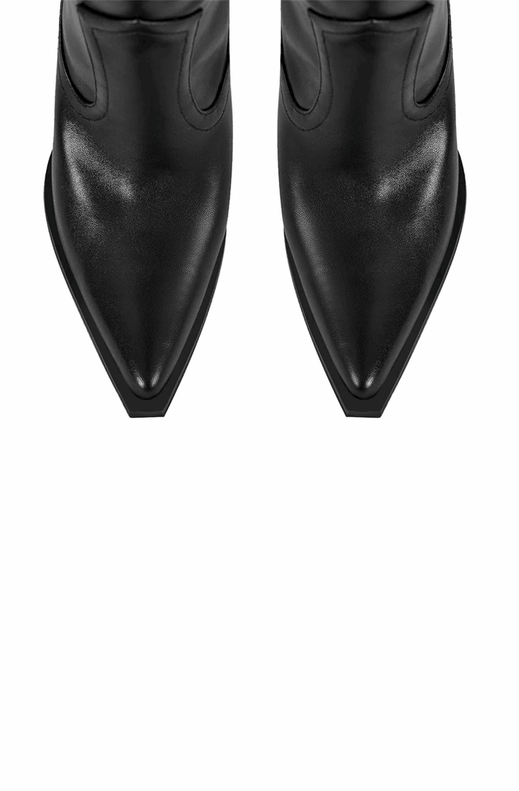 Black over-the-knee cowgirl boots