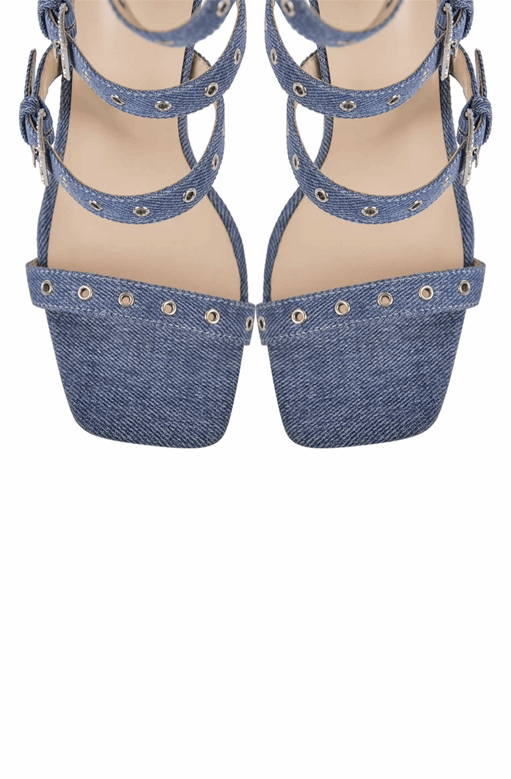 Women's denim gladiator stiletto heels