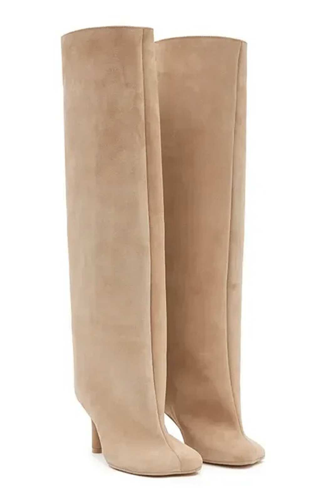 Heeled knee boots with square toe