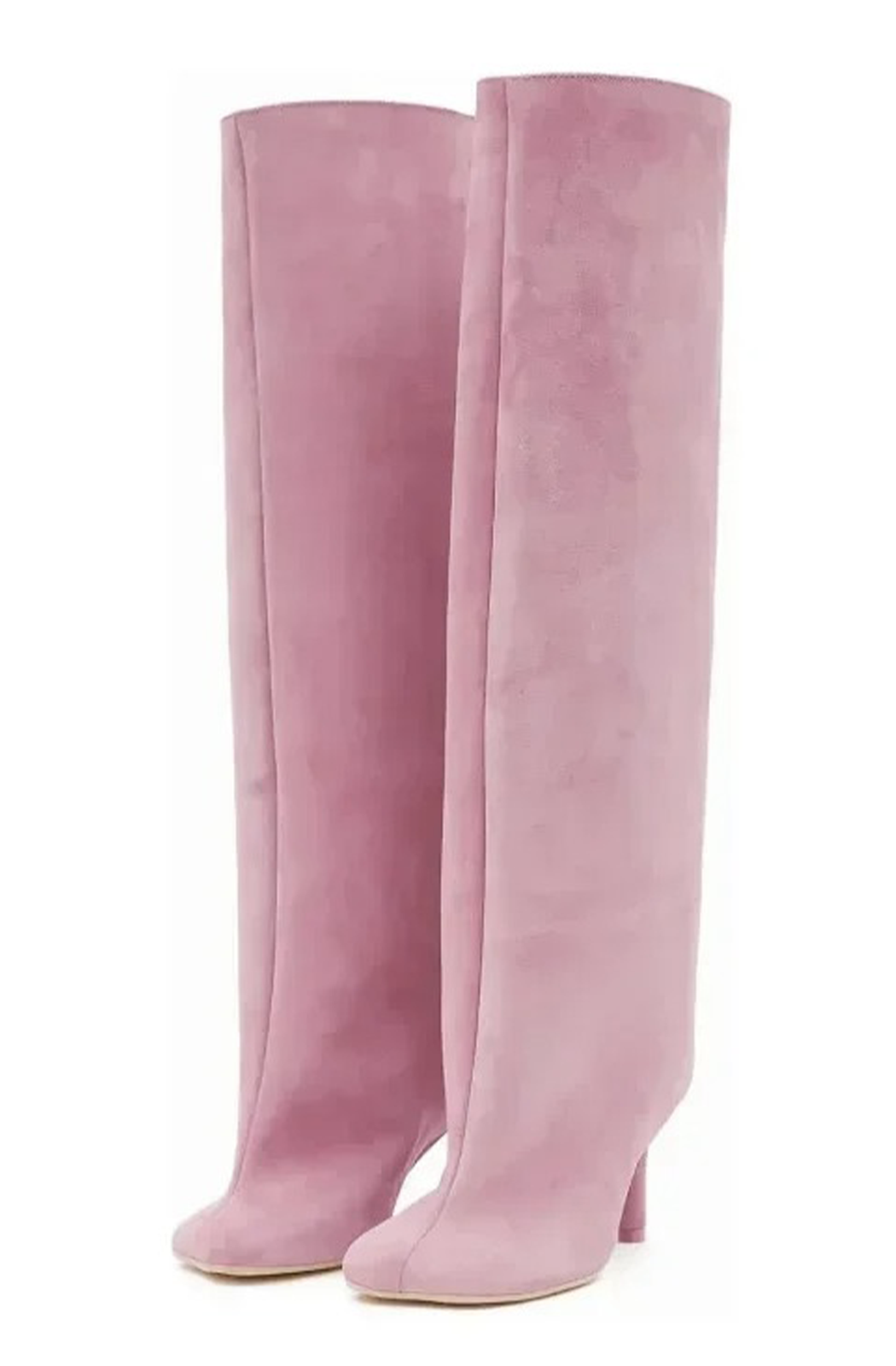 Heeled knee boots with square toe