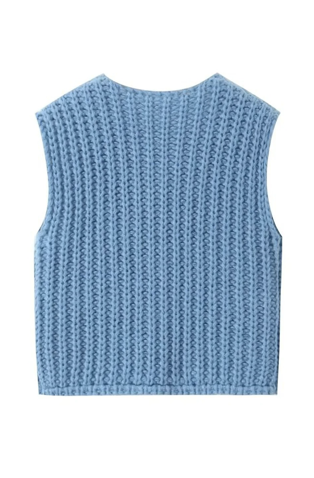 Knitted sweater vest with pocket