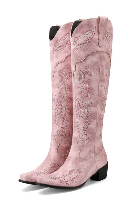 Pink cowboy western boots