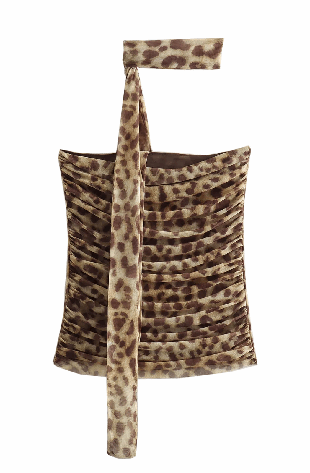 Leopard print bustier top with matching neck scarf