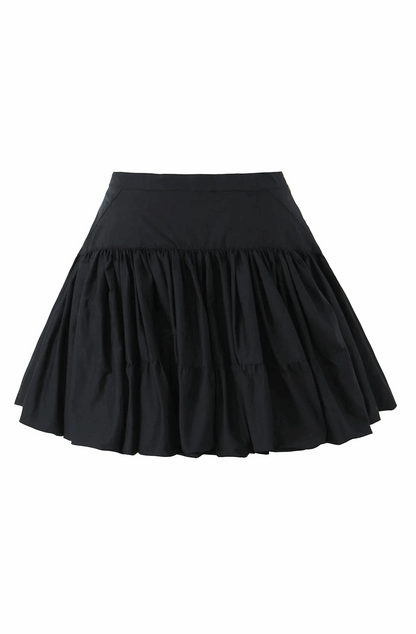High rise ruffled ballet A-line skirt
