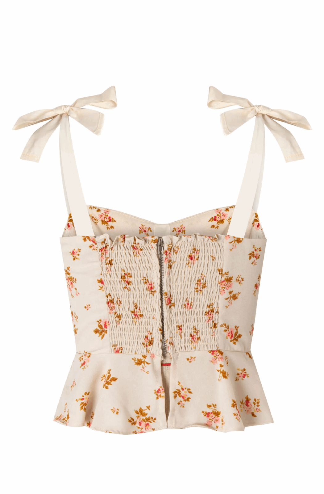 Floral corset with ribbon strap