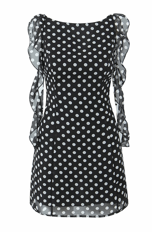Polka dot white and black dress