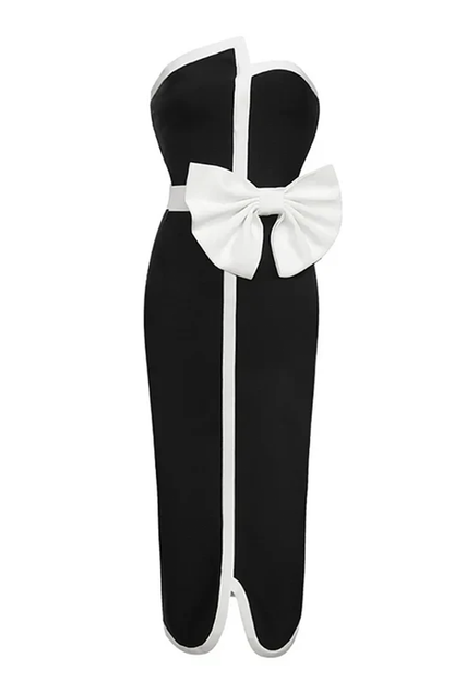 Strapless one piece swimsuit with matching long skirt