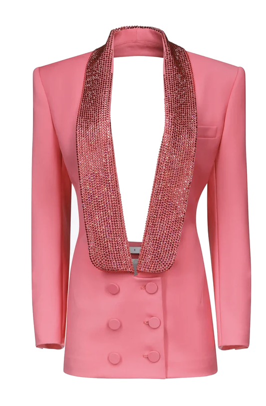 Pink mini blazer dress