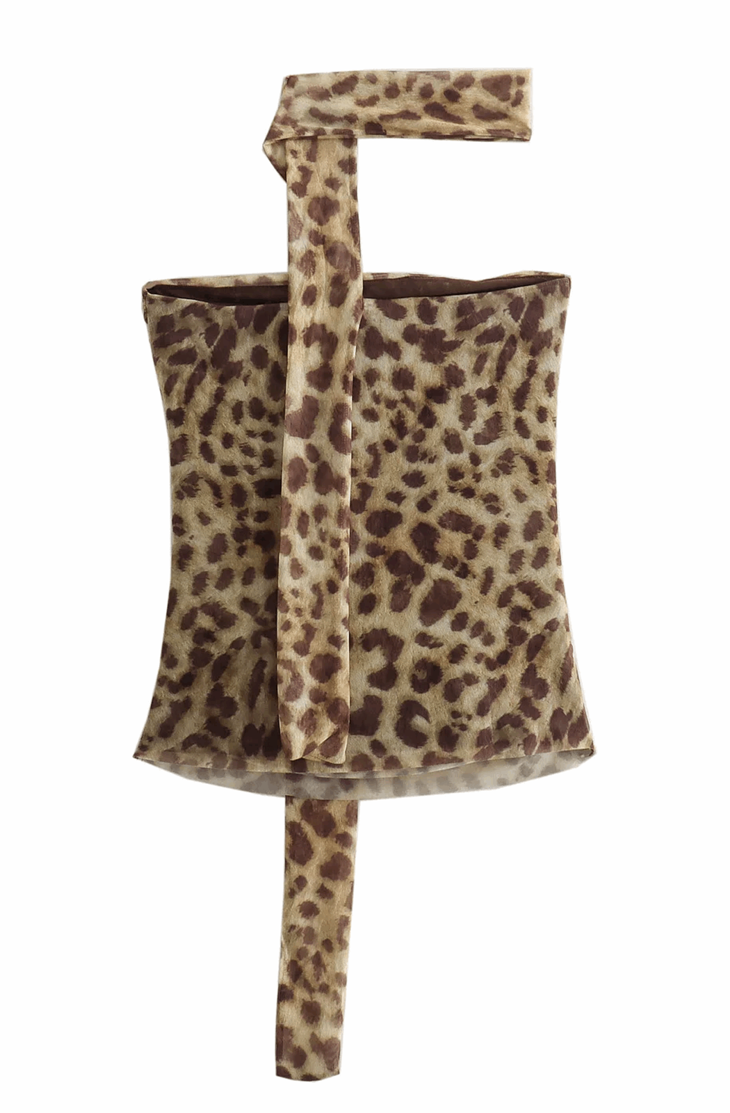 Leopard print bustier top with matching neck scarf