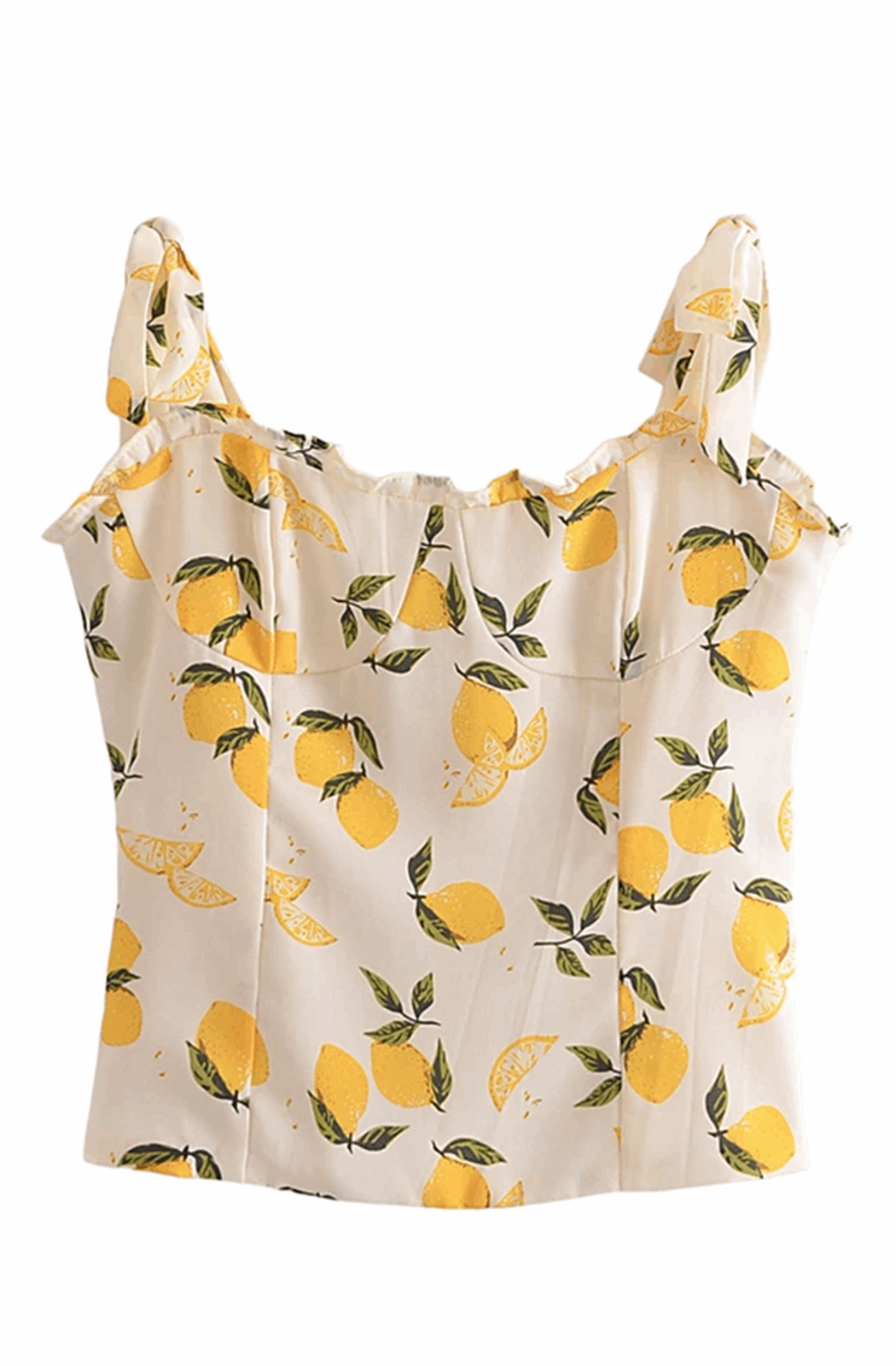 Lemon printed crop top
