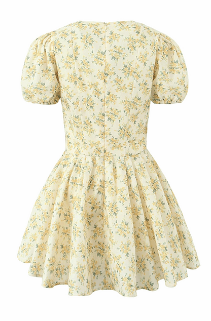 Floral print V-neck mini dress