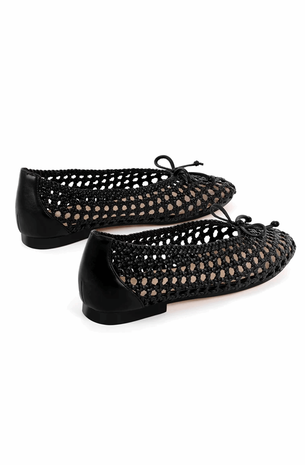 Round toe thick mesh ballerinas