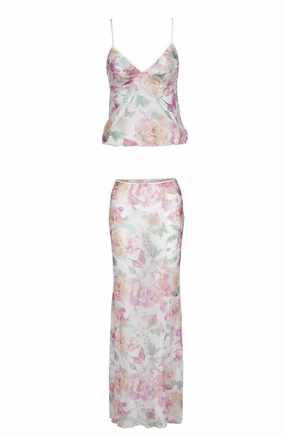 See through top and skirt cover up set