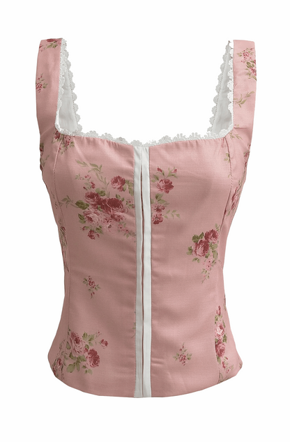 Lace trim corset