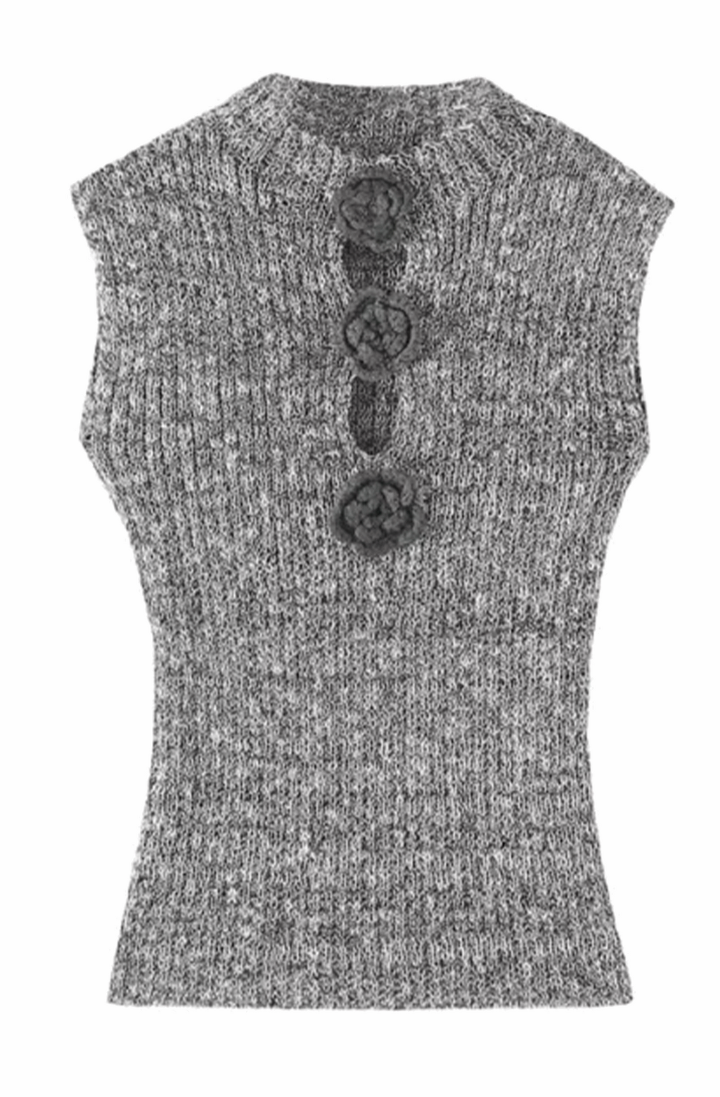 Rosette sleeveless knit top