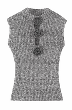 Rosette sleeveless knit top