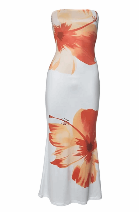 Floral tube maxi dress