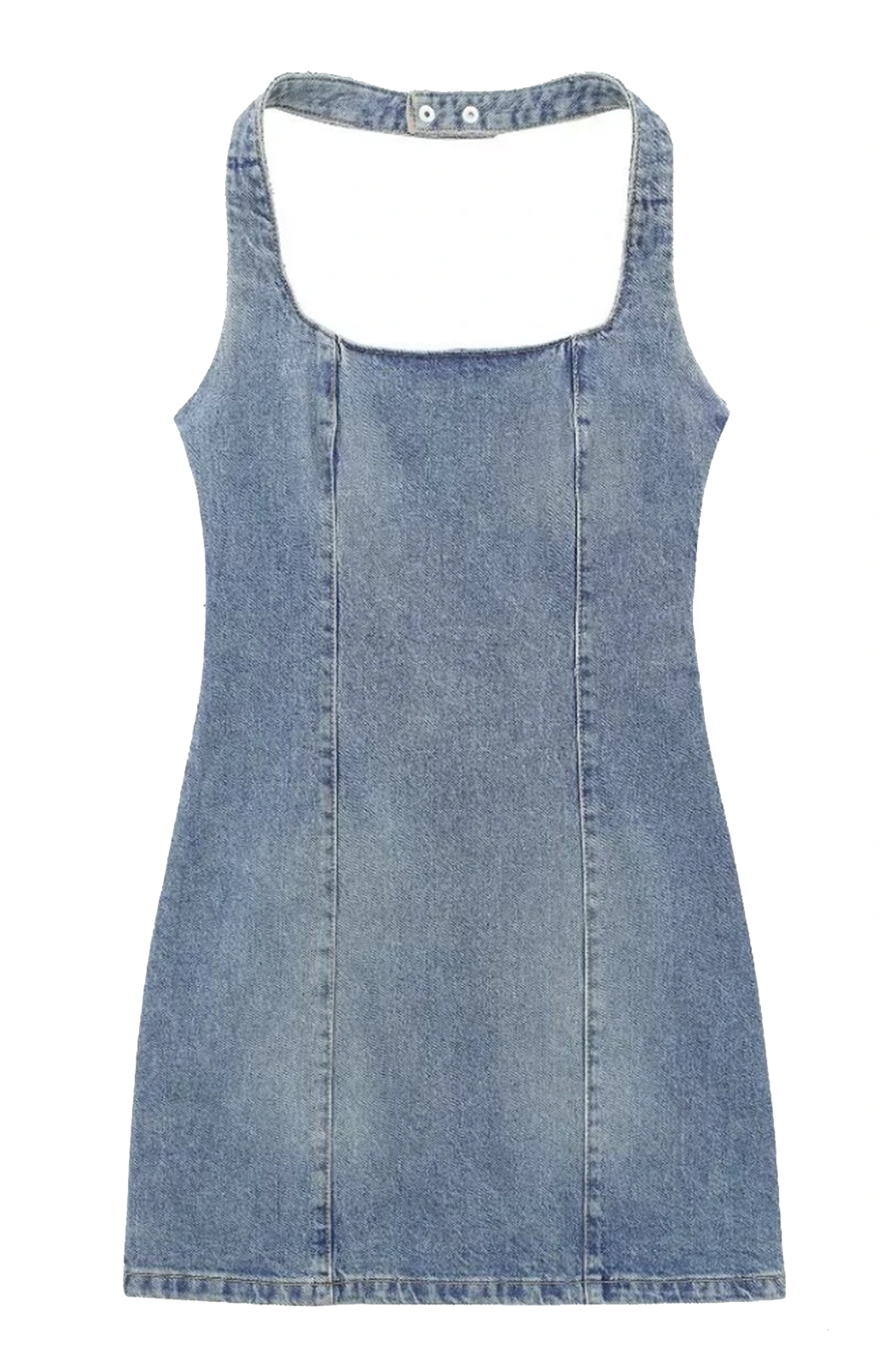 Denim halter neck dress